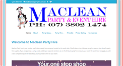 Desktop Screenshot of macleanpartyhire.com.au